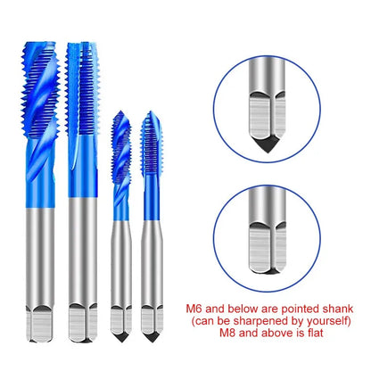 Azzkor Tip/Spiral/Straight Groove Tap M35 Cobalt Containing Blue