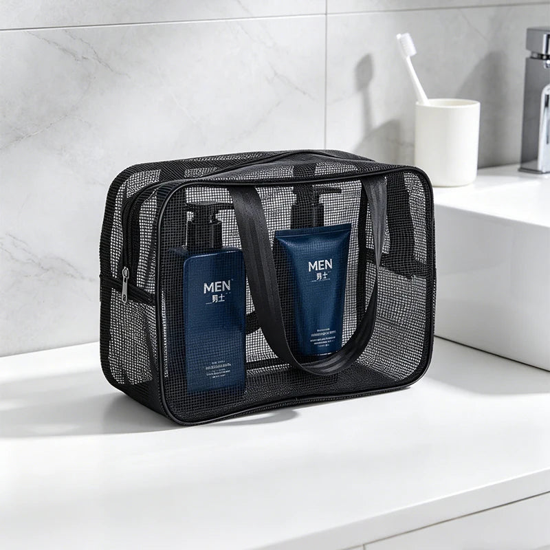 Mesh Shower Caddy Tote Bag Organizer Case Cosmetic