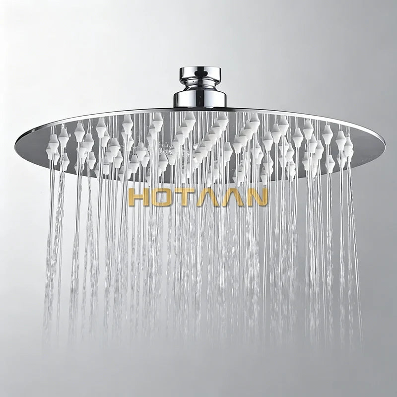 Inch 20x20cm Luxury Round Overhead Rain Shower Head