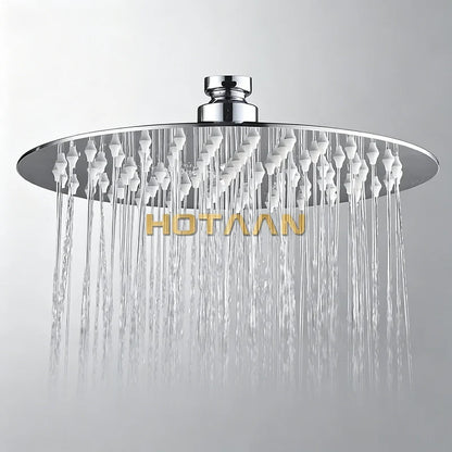 Inch 20x20cm Luxury Round Overhead Rain Shower Head