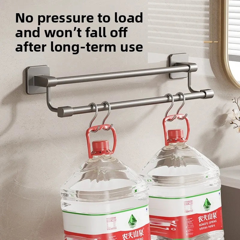 Adhesive Towel Rack 30-80cm Adjustable No Drill Bathroom