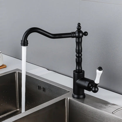 Brass Faucet Ceramic Handle Deck Mount Bathroom Basin