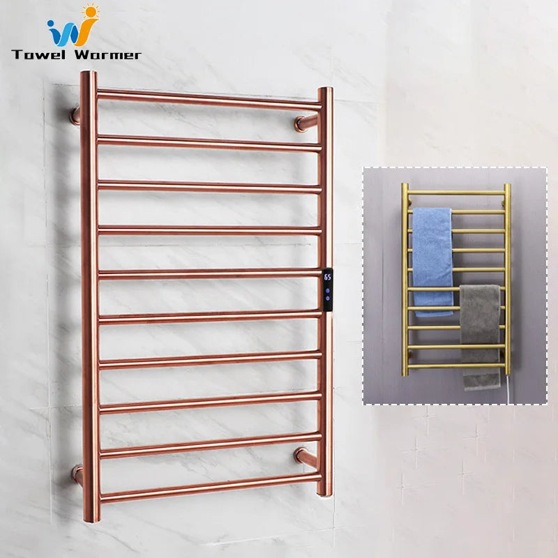 Bathroom Electric Heated Towel Rail Gold Smart Touch