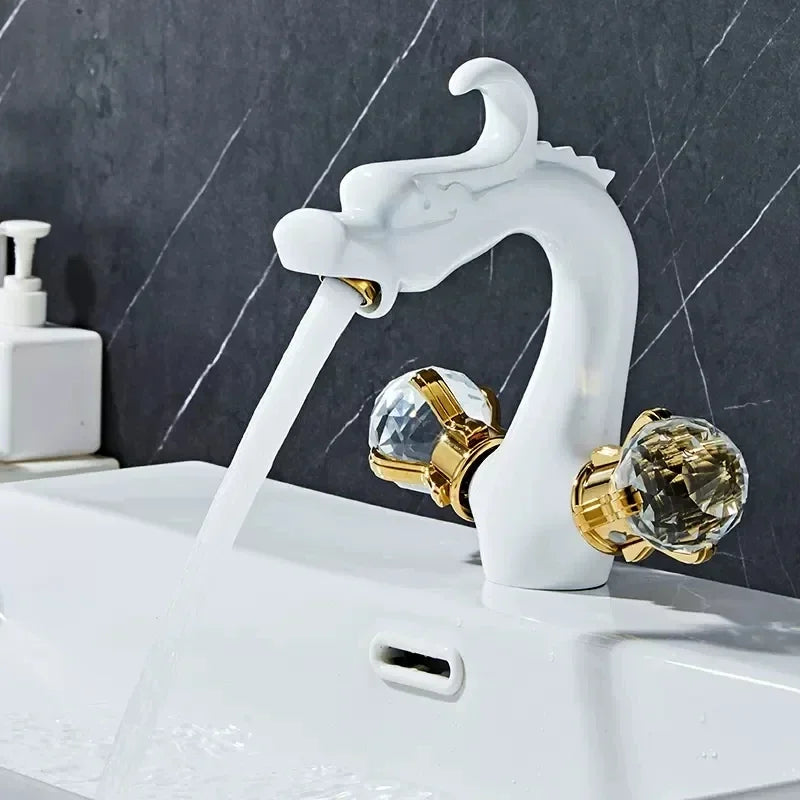 Zgrk Chinese Dragon Basin Faucet Bathroom Deck Mounted
