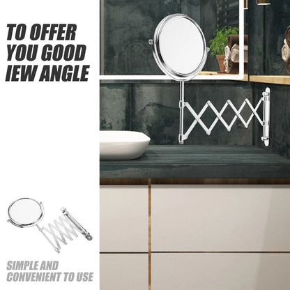 Two-Sided 3x Magnifying Bathroom Wall Mirror Inch Retractable