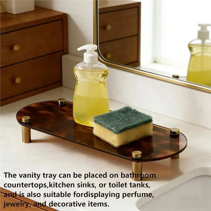 Tortoise Print Acrylic Tray Organizer Vanity Leopard Tray