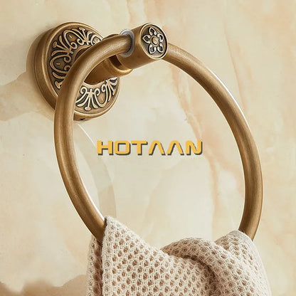 Solid Aluminium Wall-Mounted Round Antique Brass Color Towel