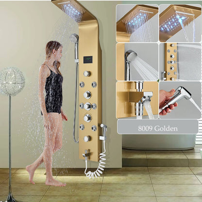 Led Shower Panel Six Functions Waterfall Shower Panel