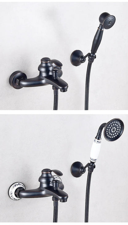 Antique Brass Simple Shower Without Overhead Spray Handheld