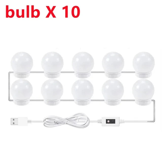 Usb Tri-Color Dimming Hollywood Mirror Headlamp Mirror Lamp