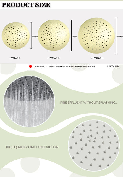 Round Stainless Steel Slim 8/10/12 Inch Large Rain