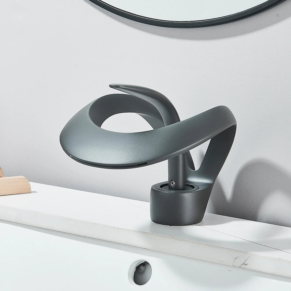 Waterfall Creative Bathroom Basin Faucet Sink Faucet Deck