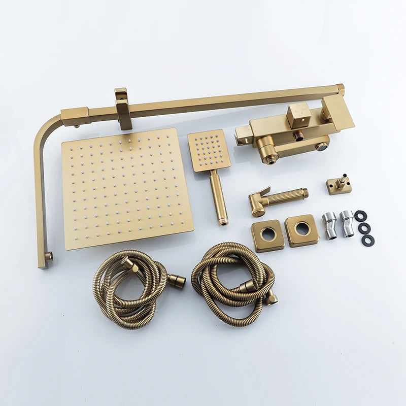 Oxg Brushed Nickel Gold Shower Faucet Bathroom Shower