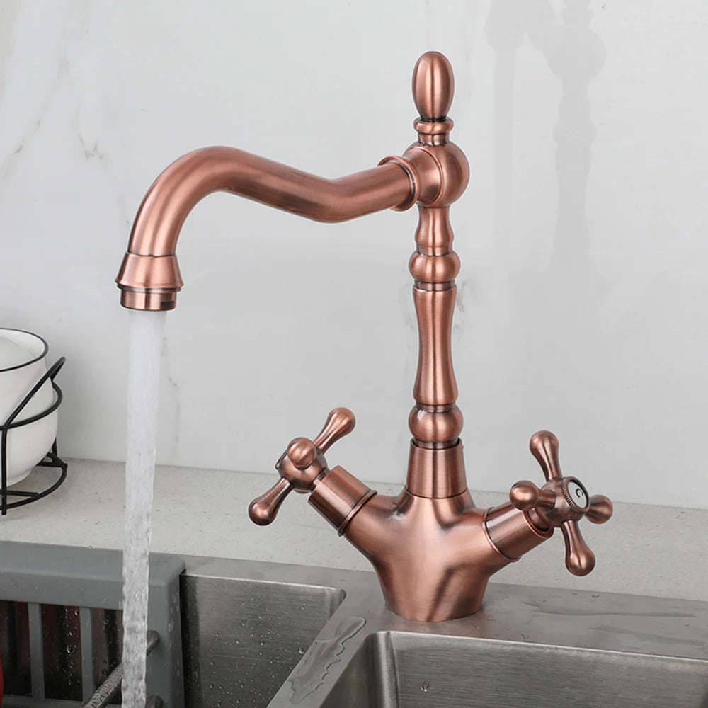 Kemaidi Gold Bathroom Sink Faucet Brass Hole Deck