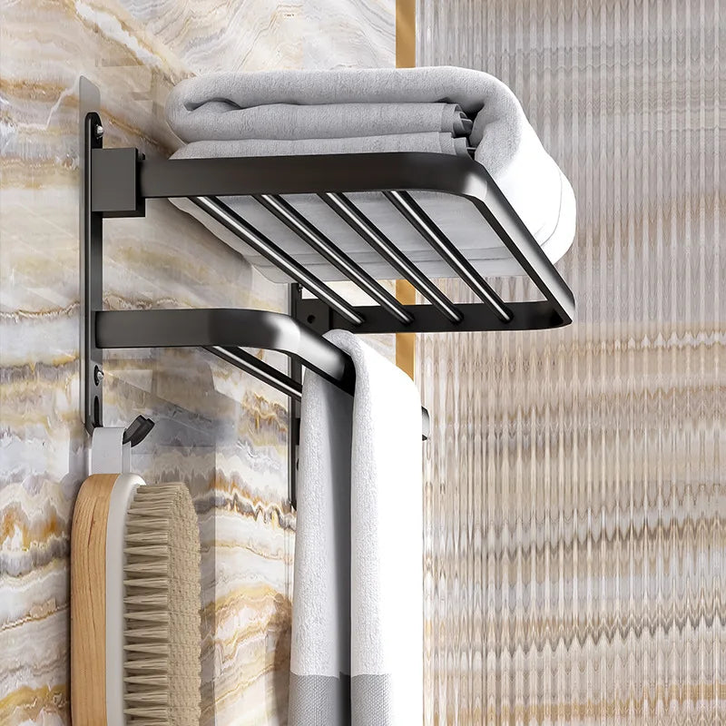 Foldable Towel Rack - No Drill Bathroom Space