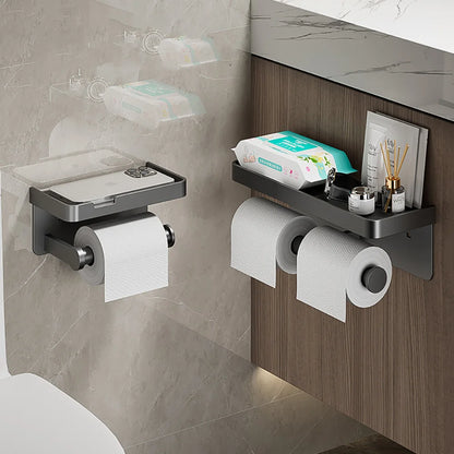 Toilet Paper Holder Wall-Mounted Double Layer Paper Roll