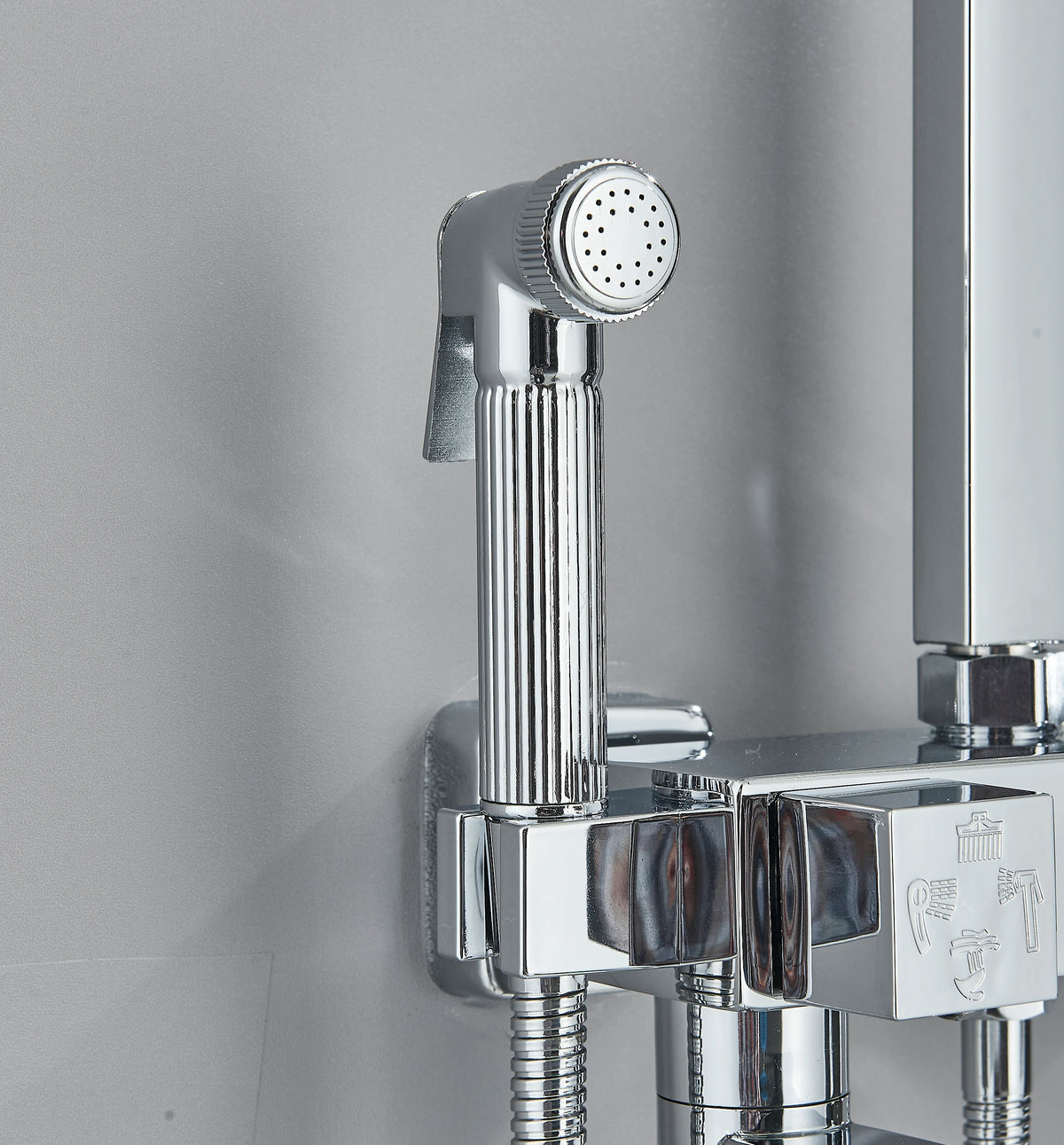 Chrome/Black Thermostat Shower Faucet Ways Bathroom Faucet