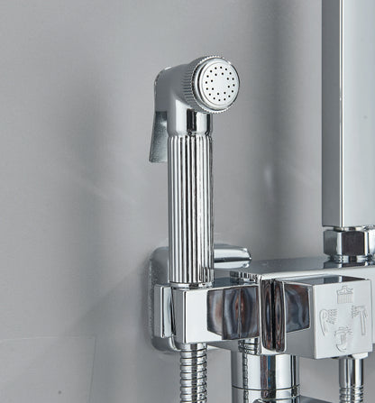Chrome/Black Thermostat Shower Faucet Ways Bathroom Faucet