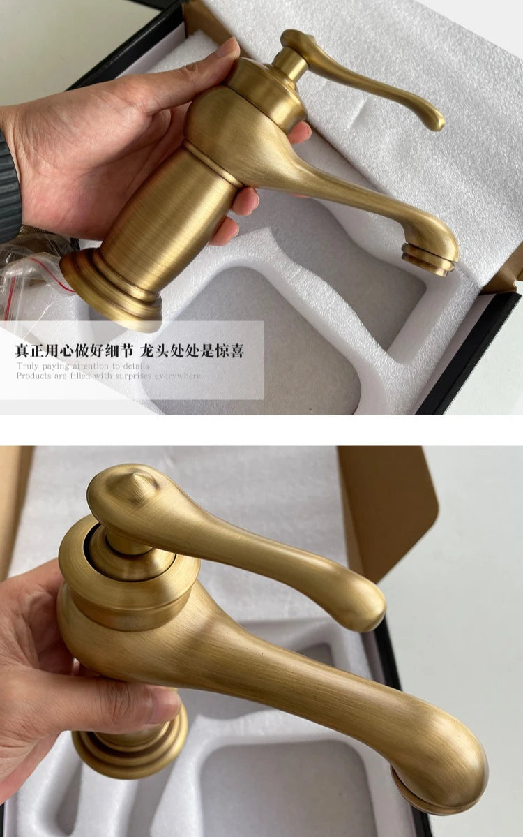Luxury Europe Style Antique Gold Bathroom Basin Faucet