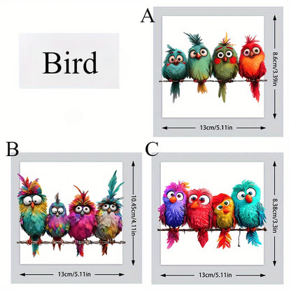 1pc Funny Bird Creative Glass Window Decorative Stickers