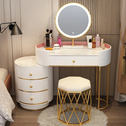 Pink White Vanity Table Women Luxury Nail European