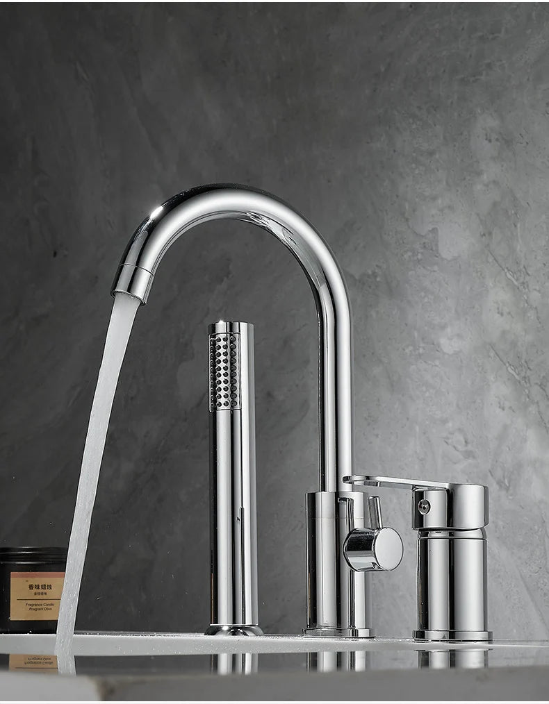 Bathroom Bathtub Shower Faucet Swivel Tub Spout Handhold