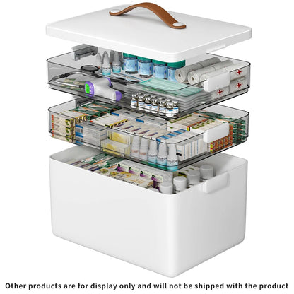 Tier Medicine Organizer - Medicine Cabinet Leather Handle