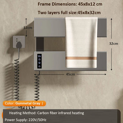 Oxg Electric Heated Towel Rack Wall Mounted Bathroom