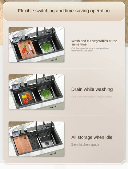 Integrated Waterfall Sink Honeycomb Technology Large Digitial