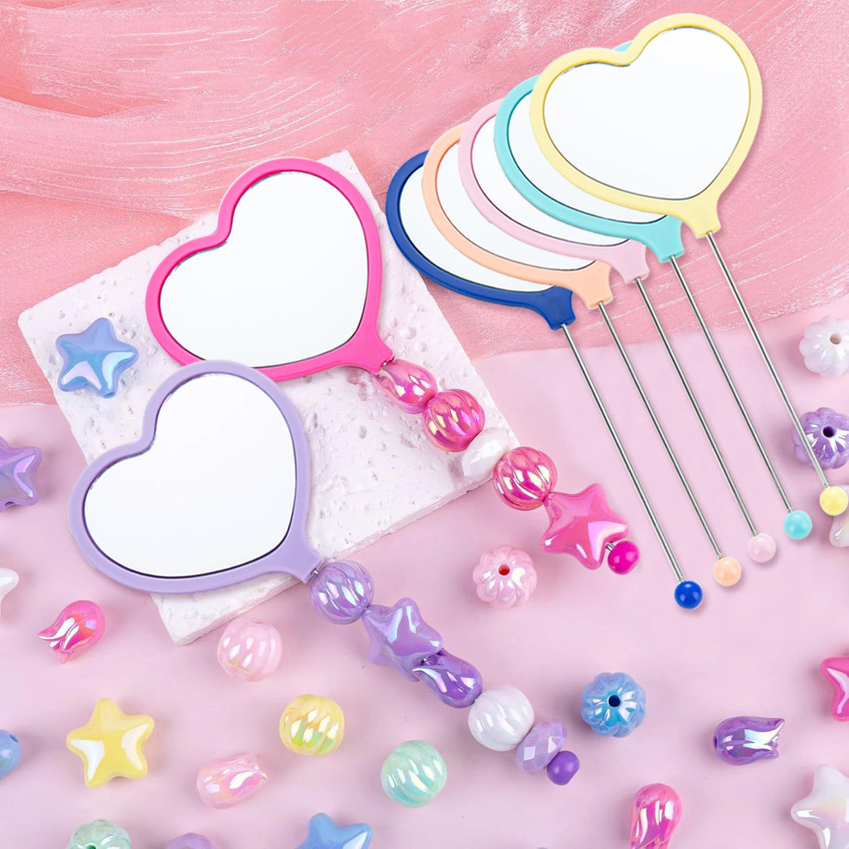 10pcs Diy Beaded Hand Mirror Creative - Beaded
