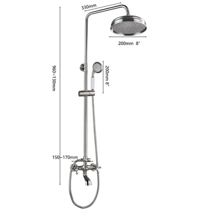 Kemaidi Shower Faucets Nickel Brushed Adjustable Rain Shower