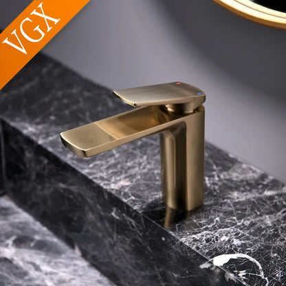 Vgx Brushed Gold Bathroom Faucets Square Basin Mixer