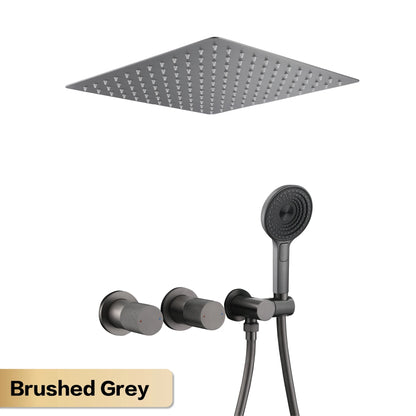 Aitana Minimalist Gun Grey Brass Ceiling Shower System