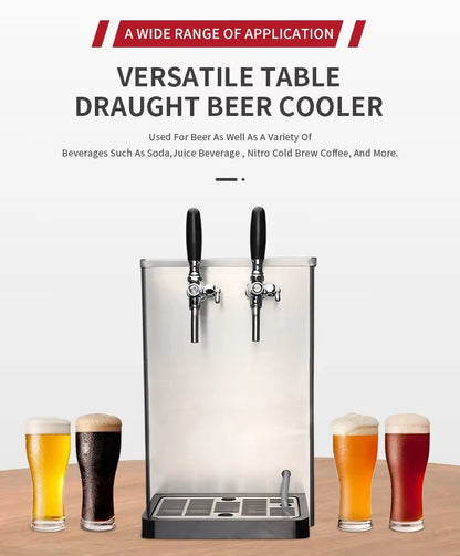 Countertop Draft Beer Cooler - Dual/Single Tap Stainless