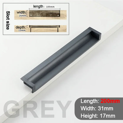 100-400mm Recessed Cabinet Drawer Pull Handle Bathroom Furniture