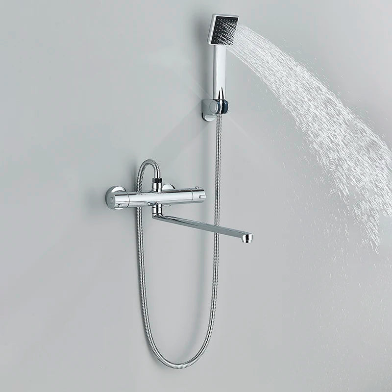 Thermostatic Shower Faucet Mixing Valve Bathroom Long Rotate