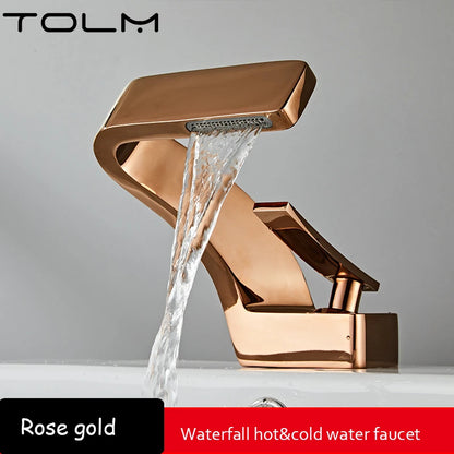 Tolm Basin Faucet Modern Bathroom Mixer Tap Orange