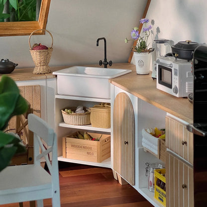 Solid Wood Metal Corner Sink Cabinet Door Cabinet