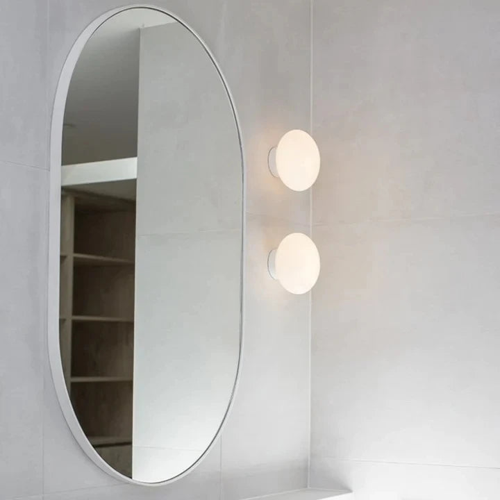 Modern White Wall Lamp Ball Glass Wall Sconce