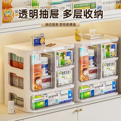 Storage Box Multi-Layer Dust-Proof Drawer Style Medicine Cabinet