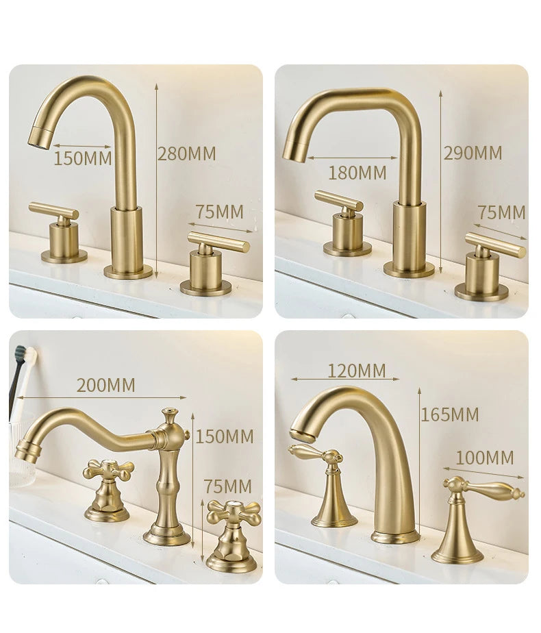 Nordic Style Basin Faucet Holes Bathroom Sink Faucet