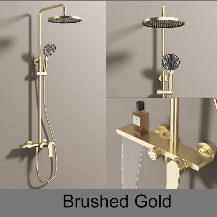 Rose Gold Bathroom Shower System 12 Inch Rain