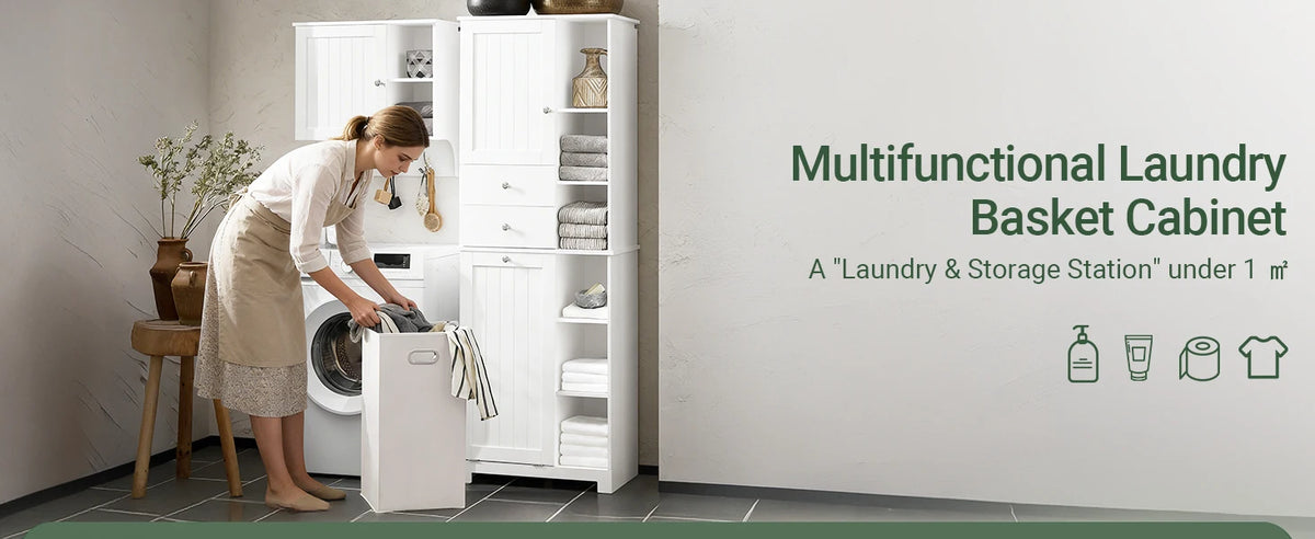 Sobuy Bzr104 High Wardrobe Fold-Out Bathroom Wardrobe Narrow