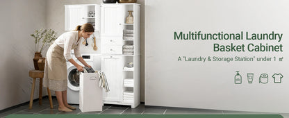Sobuy Bzr104 High Wardrobe Fold-Out Bathroom Wardrobe Narrow