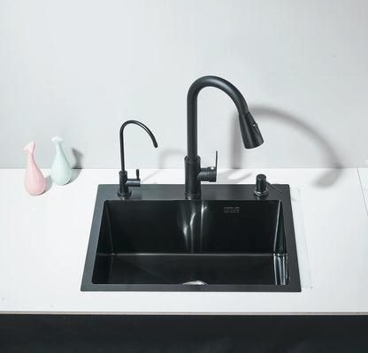 304 Stainless Steel Black/Brushed Nickel Sink Waterfall Faucet