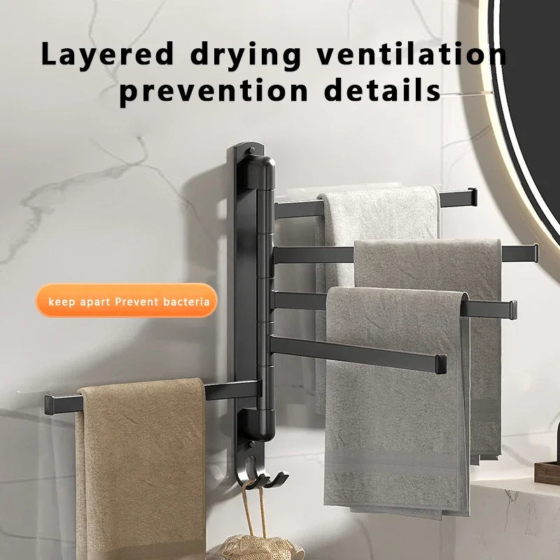 Bathroom Towel Rack Rotatable Towel Holder Rotatable Stainless