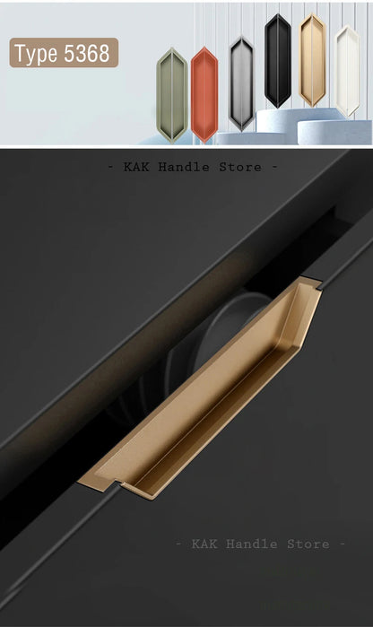 Kak Recessed Cabinet Handles Black Hidden Sliding Door