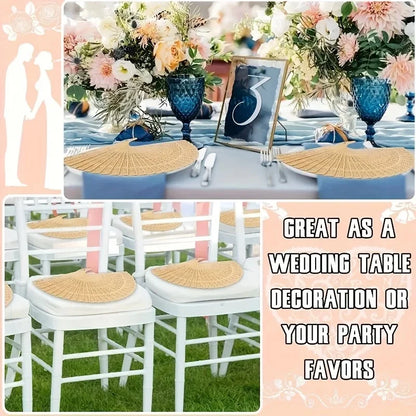Personalized Folding Wooden Hand Fans Custom Engraved Wedding