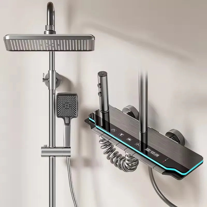 Chrome Digital Piano Bathroom Shower 12 Inch Round