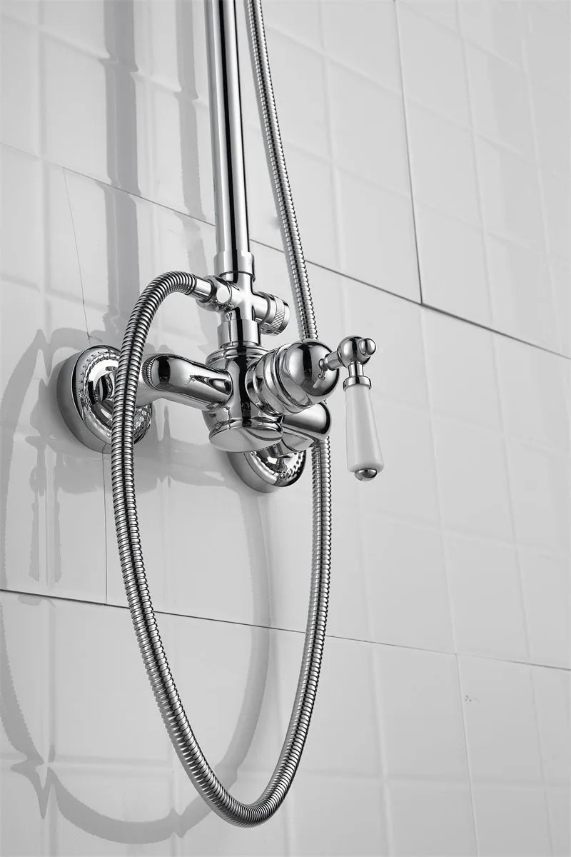 French Vintage Silver Bathtub Without Underflow Faucet Shower